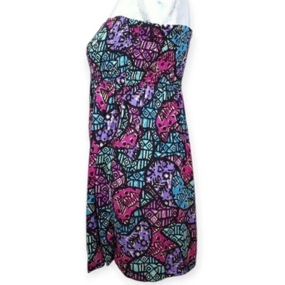 FOREVER 21 BLACK, PINK, PURPLE, & BLUE STRAPLESS DRESS SZ.L EUC. - Picture 5 of 8